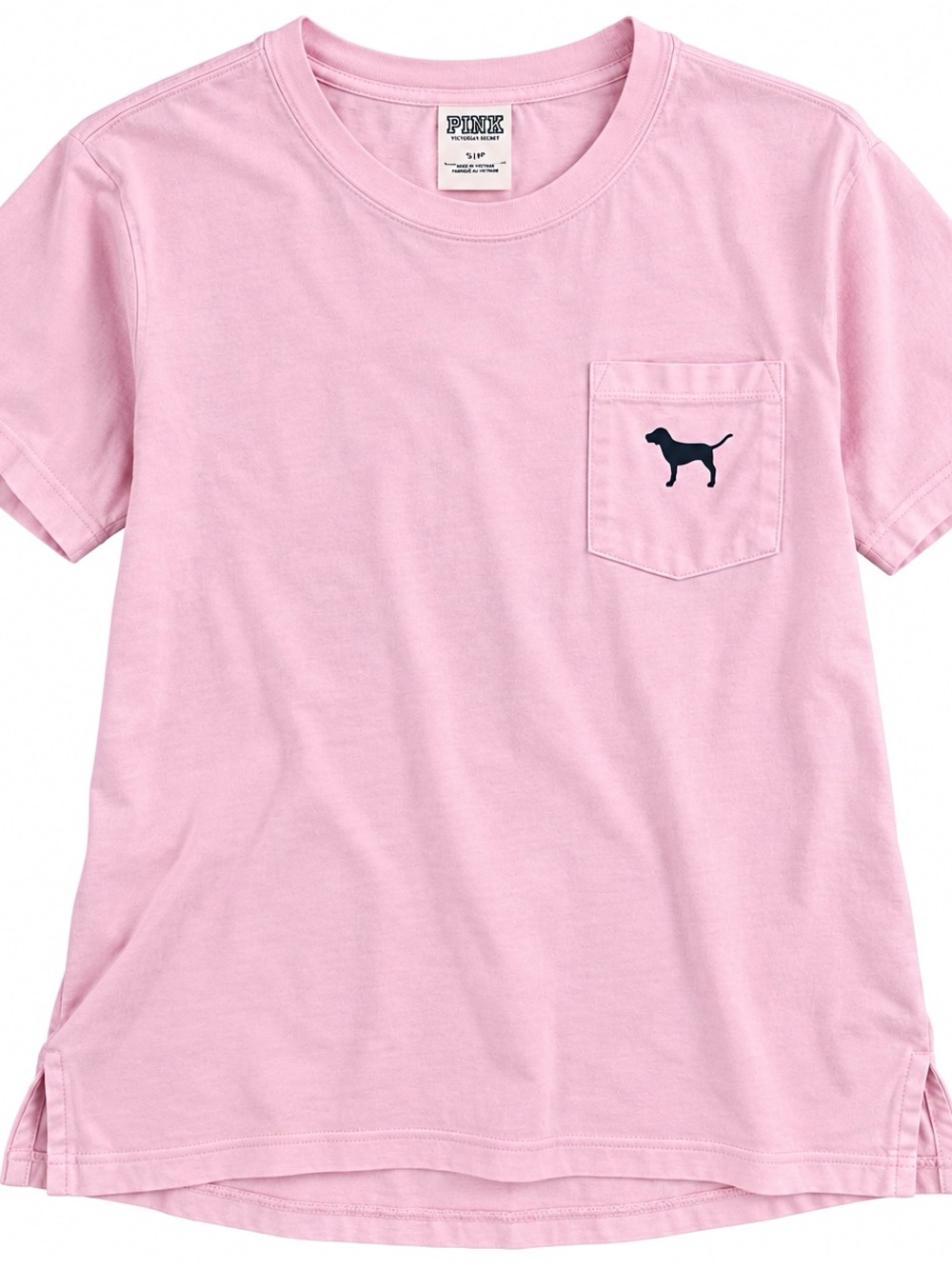 PINK Victoria's Secret Light Pink Pocket Tee with Dog Logo
